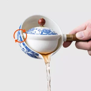 Tetera Giratoria de Porcelana 360° - Elegancia y Funcionalidad
